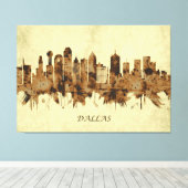 Dallas Texas Cityscape Canvas Afdruk (Insitu (Houten vloer))