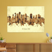 Dallas Texas Cityscape Canvas Afdruk (Insitu (Woonkamer))