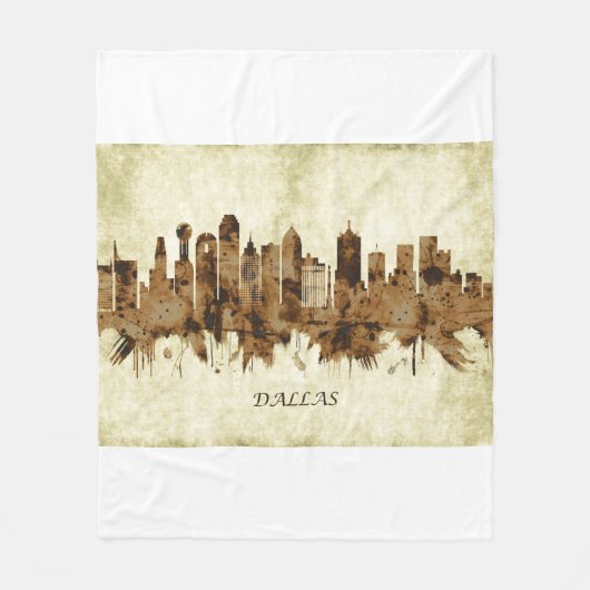 Dallas Texas Cityscape Fleece Deken (Voorkant)