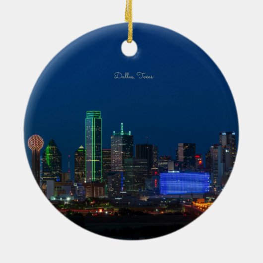 Dallas, Texas cityscape-foto, Keramisch Ornament (Achterkant)