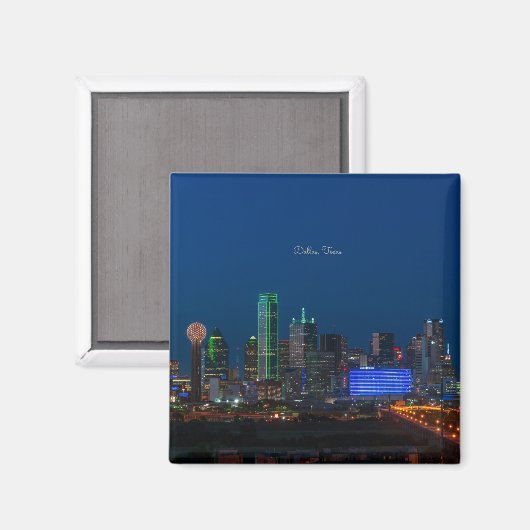 Dallas, Texas cityscape-foto, Magneet (Voorkant / Achterkant)