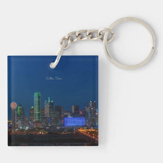 Dallas, Texas cityscape-foto, Sleutelhanger (Achterkant)