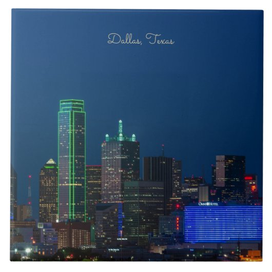 Dallas, Texas cityscape-foto, Tegeltje (Voorkant)
