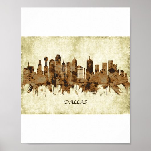 Dallas Texas Cityscape Poster (Voorkant)