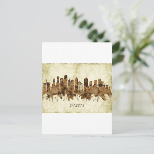 Dallas Texas Cityscape Uitnodiging Briefkaart (Staand voorkant)
