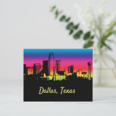 Dallas Texas Colorful City Skyline Briefkaart (Staand voorkant)