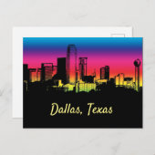 Dallas Texas Colorful City Skyline Briefkaart (Voorkant / Achterkant)