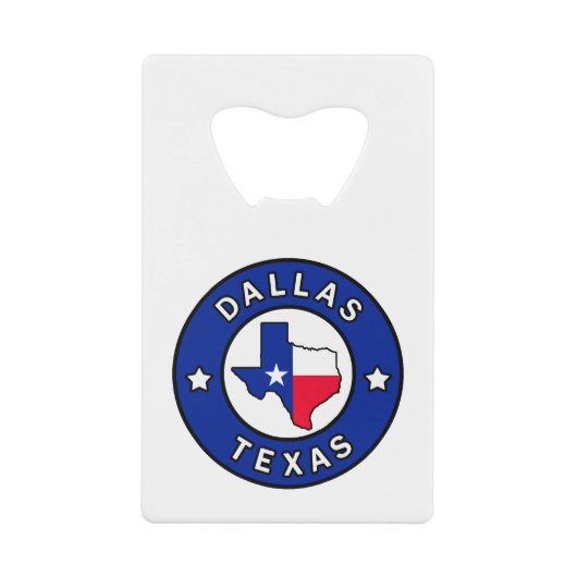Dallas Texas Creditkaart Flessenopener (Voorkant)