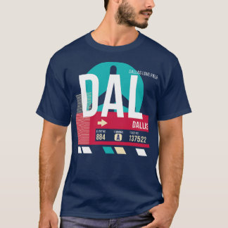 Dallas Texas DAL Airport Code Bagage Label T-shirt
