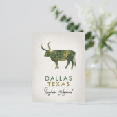 Dallas Texas Dark Marble Briefkaart (Staand voorkant)