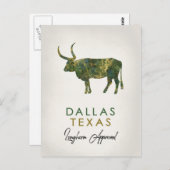 Dallas Texas Dark Marble Briefkaart (Voorkant / Achterkant)