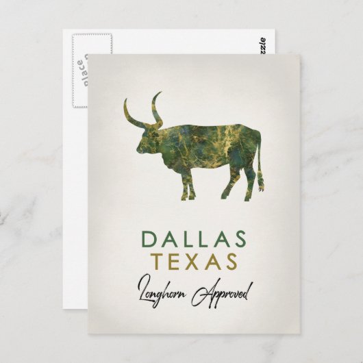 Dallas Texas Dark Marble Briefkaart (Voorkant / Achterkant)