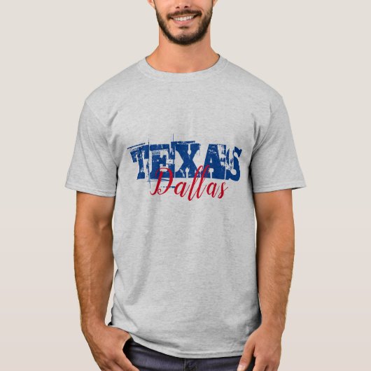 Dallas Texas Dual Font T-shirt (Voorkant)