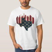 Dallas, Texas Flag Skyline T-shirt (Voorkant)