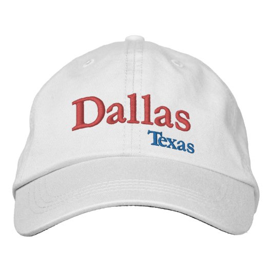 Dallas Texas Geborduurde Baseballpet Pet (Voorkant)