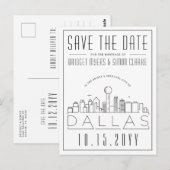 Dallas, Texas | Gestileerde skyline De datum opsla Briefkaart (Voorkant / Achterkant)