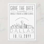 Dallas, Texas | Gestileerde skyline De datum opsla Briefkaart (Voorkant)