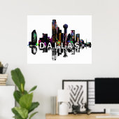 Dallas, Texas in graffiti Poster (Thuiskantoor)