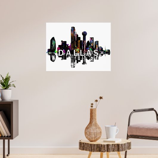 Dallas, Texas in graffiti Poster (Woonkamer 3)
