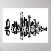 Dallas, Texas in zwart-wit Poster (Voorkant)