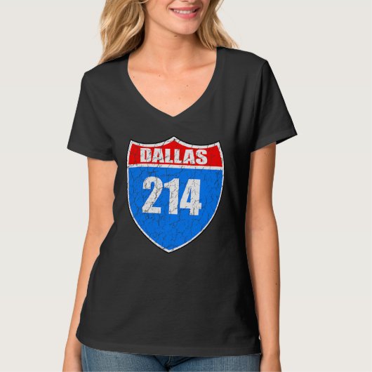 Dallas Texas Interstate 45 Trots Representeer 214 T-shirt (Voorkant)