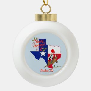 Dallas Texas Keramische Bal Ornament