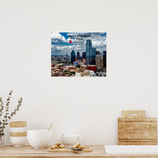 Dallas, Texas Kerstgroeten Poster (Keuken)