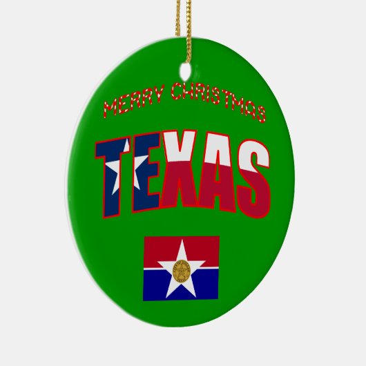 Dallas Texas kerstversiering Keramisch Ornament (Rechts)