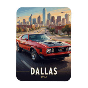 Dallas Texas Klassieke Prestatieauto 1973 Magneet