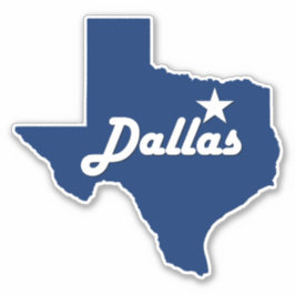 Dallas, Texas Lone Star State City Map Sticker