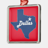 Dallas Texas Lone Star State Map Kerstmis Metalen Ornament (Links)