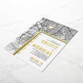 Dallas, Texas Love Locator | Stad thema bruiloft Folie Uitnodiging (Gedraaid)