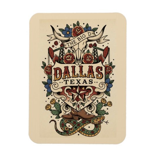Dallas Texas Magneet (Verticaal)