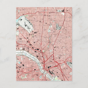 Dallas Texas Map (1995) Briefkaart