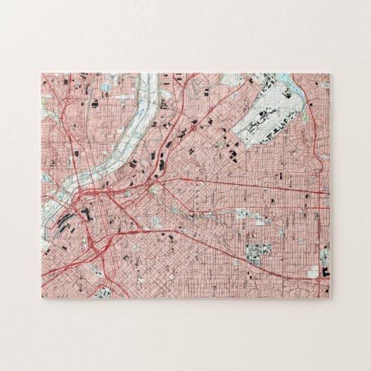 Dallas Texas Map (1995) Legpuzzel (Horizontaal)