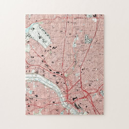 Dallas Texas Map (1995) Legpuzzel (Verticaal)