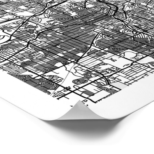 Dallas Texas Minimal Modern Street Map Poster (Hoek)