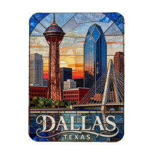 Dallas Texas Modern Silhouet Reunion Tower 🌆 Magneet