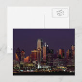 Dallas, Texas night skyline Briefkaart (Voorkant / Achterkant)