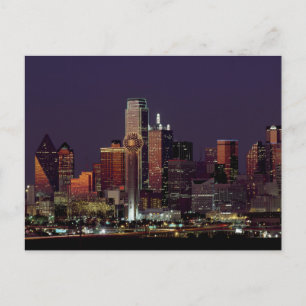Dallas, Texas night skyline Briefkaart
