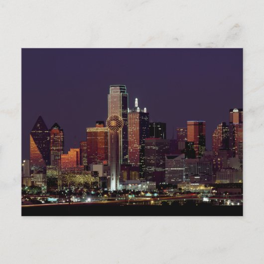 Dallas, Texas night skyline Briefkaart (Voorkant)