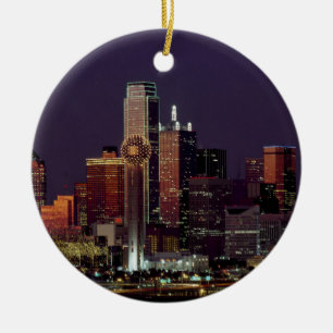 Dallas, Texas night skyline Keramisch Ornament