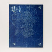 Dallas Texas Official 1875 Gedetailleerde blauwdru Legpuzzel (Verticaal)