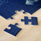 Dallas Texas Official 1875 Gedetailleerde blauwdru Legpuzzel (Zijkant)