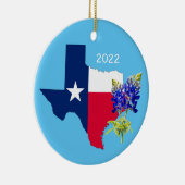 Dallas, Texas Outline en Bluebonnets Ornament (Rechts)