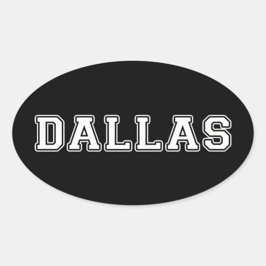 Dallas Texas Ovale Sticker (Voorkant)