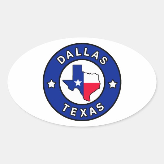 Dallas Texas Ovale Sticker (Voorkant)