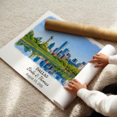 Dallas Texas Poster, Aquarel, Op Maat Poster