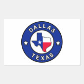 Dallas Texas Rechthoekige Sticker (Voorkant)