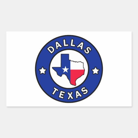 Dallas Texas Rechthoekige Sticker (Voorkant)
